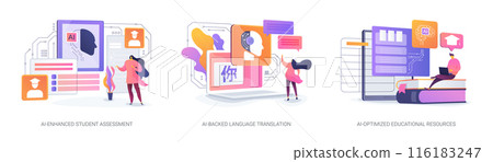 Artificial Intelligence in Education abstract concept vector illustrations. 116183247