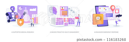 AI in Health Management abstract concept vector illustrations. 116183268