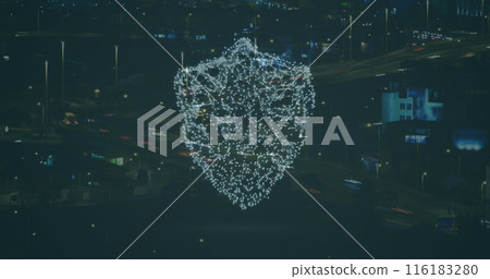 Image of digital shield over cityscape 116183280
