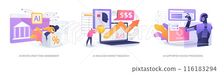 AI in financial management abstract concept vector illustrations. 116183294