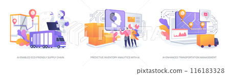 AI logistics abstract concept vector illustrations. 116183328