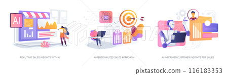 Sales Customization with AI abstract concept vector illustrations. 116183353