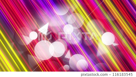 Image of moving shapes over colourful trails 116183545