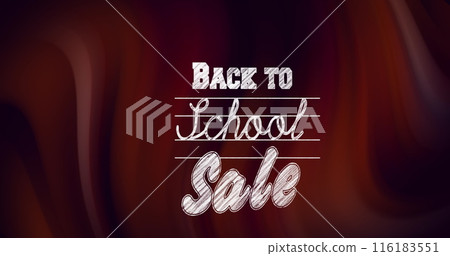 Image of back to school sale over brown and black background 116183551