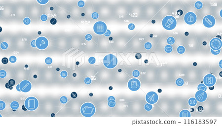 Image of social media icon over white background with blurred dots 116183597