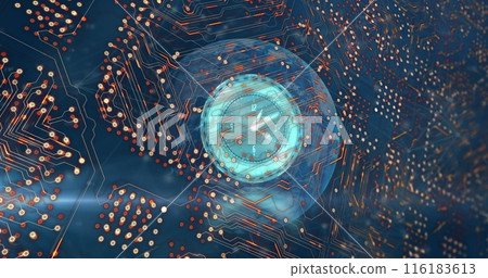 Image of data processing over globe Image of data processing over globe 116183613