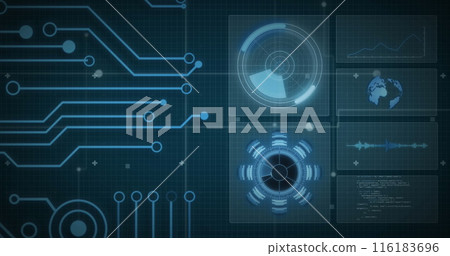 Image of white circles over data processing 116183696