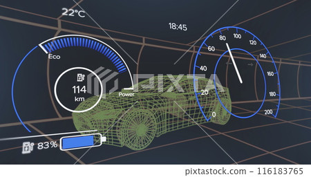 Image of scope scanning over school items on black background 116183765
