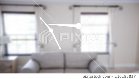 Image of shapes moving over empty house interior 116183837