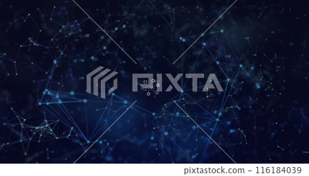 Blue and purple hues dominate, highlighting interconnected nodes and lines 116184039