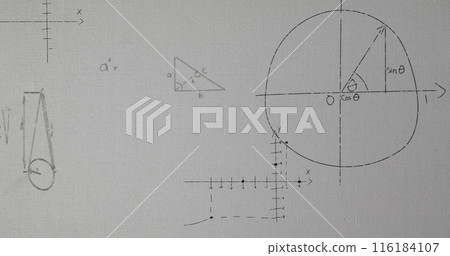 Image of mathematical equations on white background Image of mathematical equations on white background 116184107