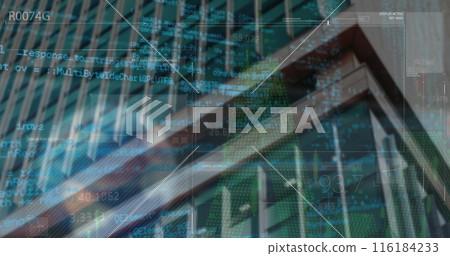 In this image, we see a visualization of data processing and computing taking place across the globe 116184233