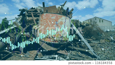 Image of data processing over rubbish dump Image of data processing over rubbish dump 116184358