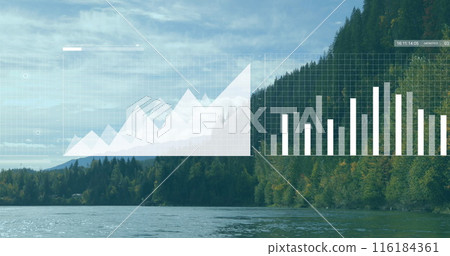 Image of data processing over landscape 116184361