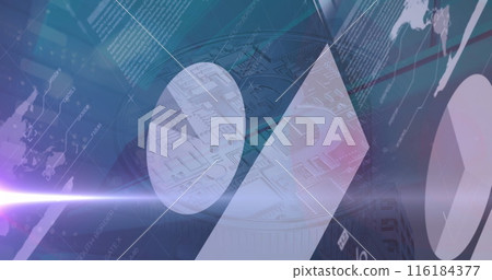 Image of statistics and data processing over bitcoin sign Image of statistics and data processing over bitcoin sign 116184377