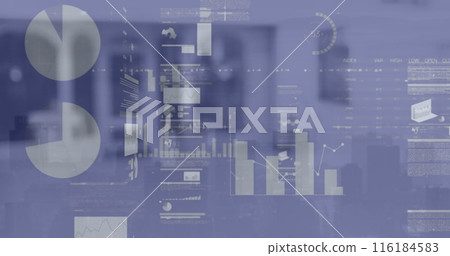 Image of data processing over server room Image of data processing over server room 116184583