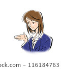 A woman in a suit who guides with a smile 116184763