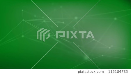 Image of glowing network of connections against green gradient background 116184783