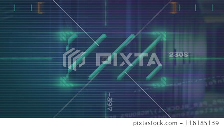 Image of data processing over server room 116185139