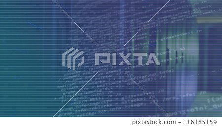Image of data processing over server room Image of data processing over server room 116185159