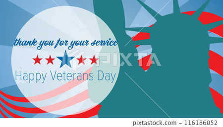 Statue of Liberty holding torch, celebrating Veterans Day 116186052