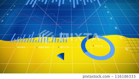 Colorful graphs and charts displaying on digital screen Colorful graphs and charts displaying on digital screen 116186333