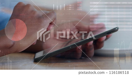 Man holding smartphone, studying stock market data Man holding smartphone, studying stock market data 116186518