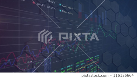 Colorful graphs reveal stock market trends on screens Colorful graphs reveal stock market trends on screens 116186664