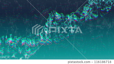 Vivid lines and nodes forming dynamic network across screen 116186718
