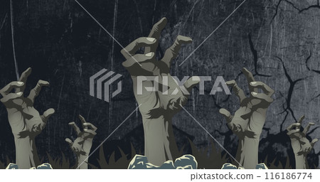 Image of raising hands over moving shapes Image of raising hands over moving shapes 116186774