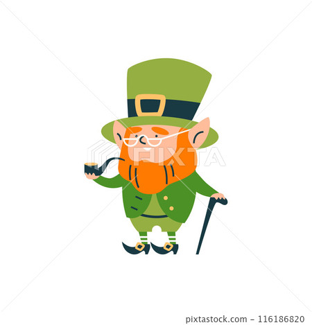 Leprechaun icon for St. Patrick's Day in flat vector style. 116186820