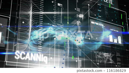 Image of financial data processing over dark background 116186829