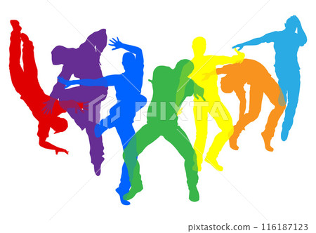 Dancers Silhouette Street Dance Poses Silhouettes 116187123