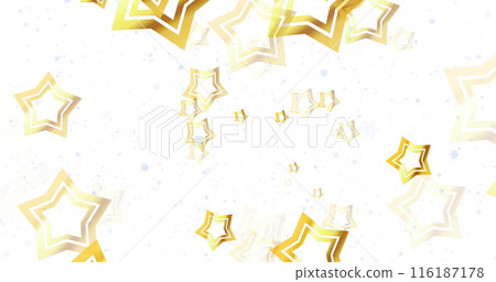 Image of gold stars moving over white background 116187178