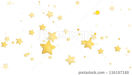 Image of light spots over stars on white background 116187180