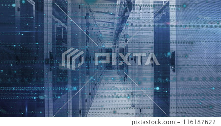 Image of data processing over server room Image of data processing over server room 116187622