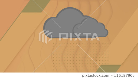 Image of cloud icons and shapes over orange background 116187903