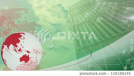 Image of network of connections and data processing over eye 116188245