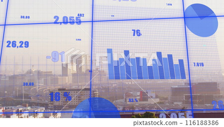 A digitally generated image of financial data processing on a transparent background A digitally generated image of financial data processing on a transparent background 116188386