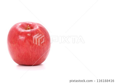 Bright red apple, whole, San Fuji, light background 116188416