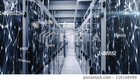Image of data processing with connections over computer servers 116188499