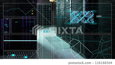 Image of data processing with connections over computer servers Image of data processing with connections over computer servers 116188504