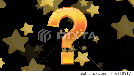 Image of stars falling over question mark 116188517