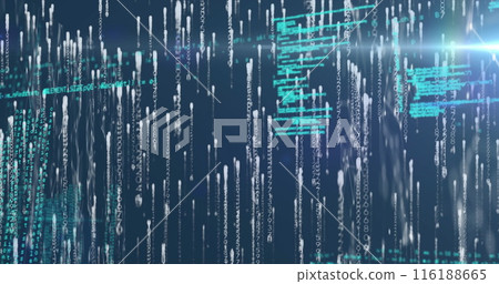 Image of data processing over black background Image of data processing over black background 116188665