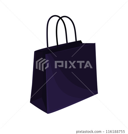 Blue shopping paper bag isolated on a white background.  Paper Bag for grocery, shopping. gift 116188755