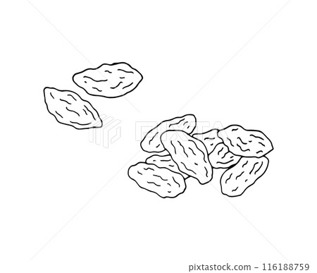 Hand-drawn dried goji berries. Food illustration isolated on white. Hand-drawn dried goji berries. Food illustration isolated on white. 116188759