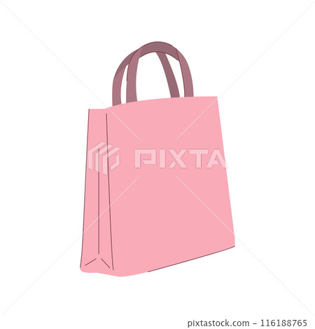 Pink shopping paper bag in flat style, isolated on white background 116188765