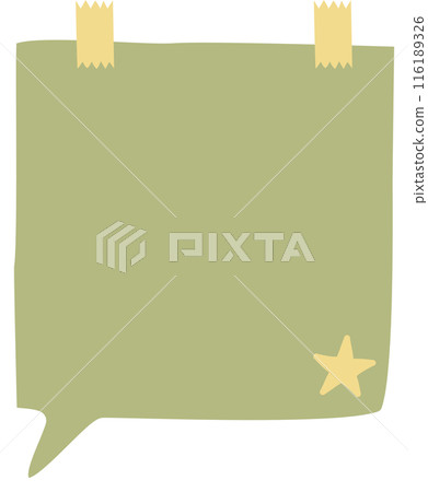 Colorful green color speech bubble balloon, icon sticker memo keyword planner text box banner, flat png isolated transparent element design 116189326