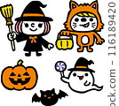 簡單可愛的萬聖節插畫 116189420