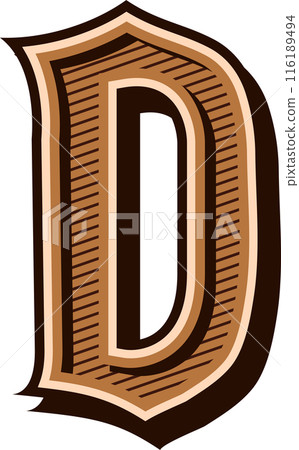 alphabet western letters vintage engrave design 116189494